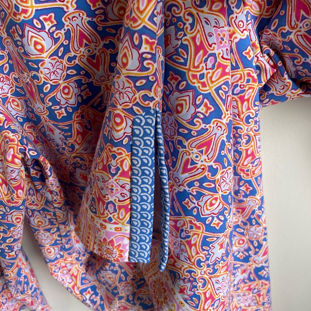J.McLaughlin Multi-Color Catalina Cloth 3/4 Sleeve Tunic Top Sz. large (J) - Picture 4 of 6